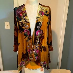 Sundance Floral Dance Velvet Kimono, Lg, like new